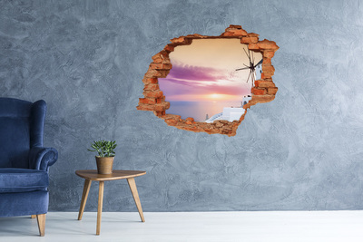 Autocolant 3D gaura cu priveliște Vedere a insulei grecești