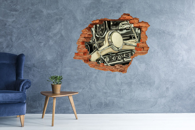 Autocolant de perete gaură 3D Cockpitul elegant al unei mașini clasice