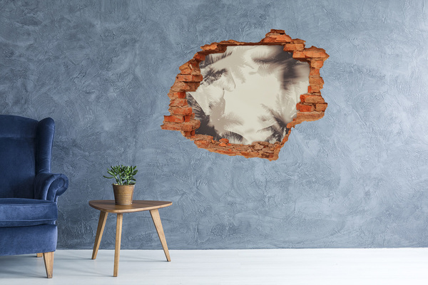 Fototapet un zid spart cu priveliște Oază tropicală în spatele zidului