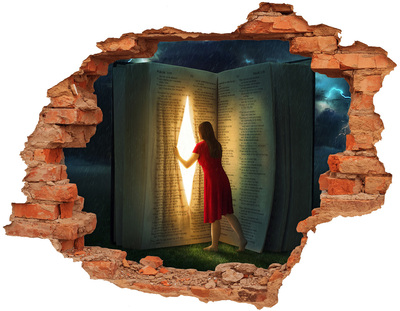 Fototapet un zid spart cu priveliște O gaură în realitate