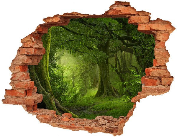 Autocolant de perete gaură 3D jungla tropicala