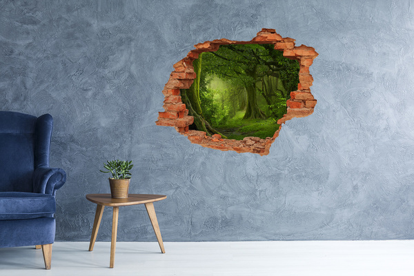Autocolant de perete gaură 3D jungla tropicala