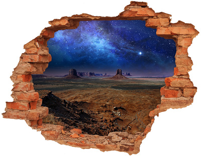 Autocolant 3D gaura cu priveliște Peisaj spațial în Monument Valley