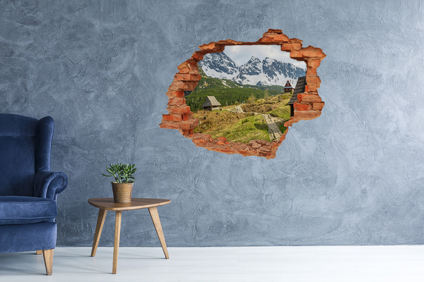 Fototapet un zid spart cu priveliște Hale Tatry