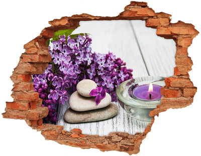 Autocolant de perete gaură 3D O oază florală de pace