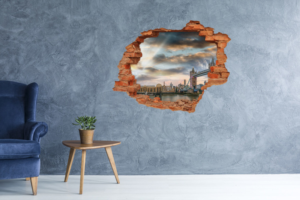 Autocolant de perete gaură 3D Podul Turnului din Londra