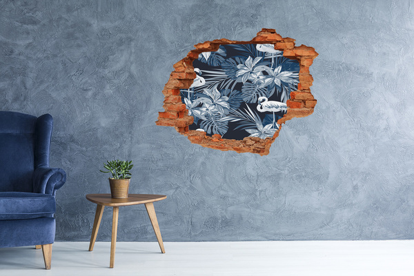 Fototapet un zid spart cu priveliște Paradis tropical cu flamingi