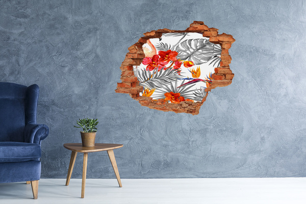 Autocolant un zid spart cu priveliște Paradis tropical în spatele zidului