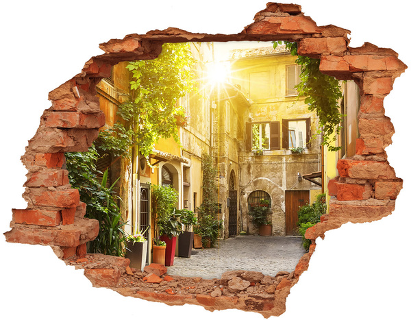 Autocolant 3D gaura cu priveliște străzile italiene