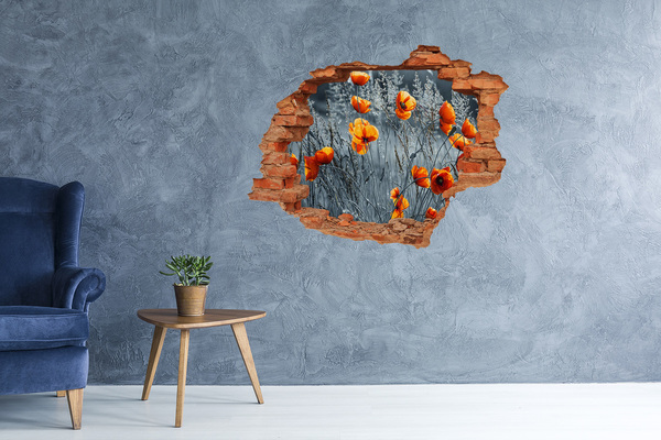 Fototapet 3D gaură în perete Flori într-o gaură în perete