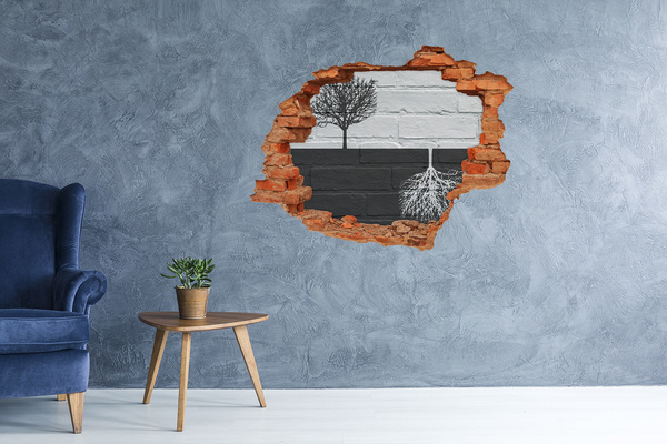 Autocolant autoadeziv gaură Un copac cu rădăcini