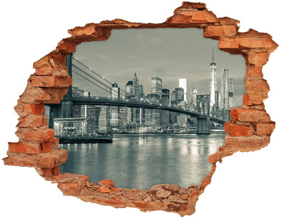 Autocolant de perete gaură 3D Manhattan New York City