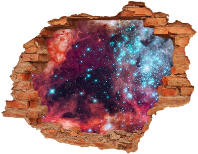 Fototapet 3D gaură în perete Vedere cosmică printr-o gaură în perete