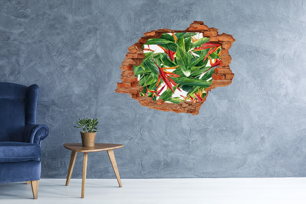 Autocolant un zid spart cu priveliște Paradis tropical în spatele zidului