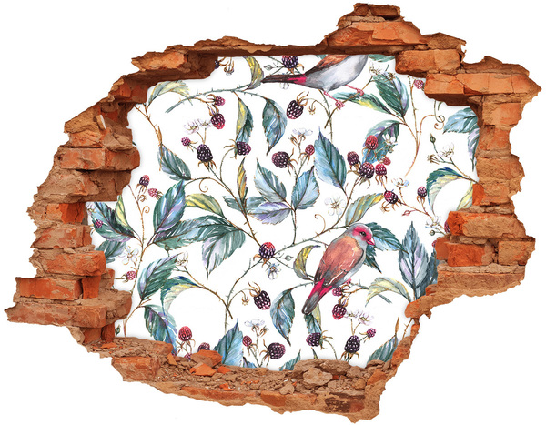 Autocolant autoadeziv gaură O pasăre printre mure