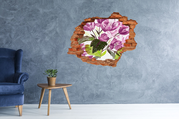 Autocolant un zid spart cu priveliște model floral