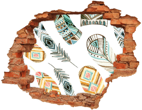 Fototapet un zid spart cu priveliște Design exotic cu gaură în perete