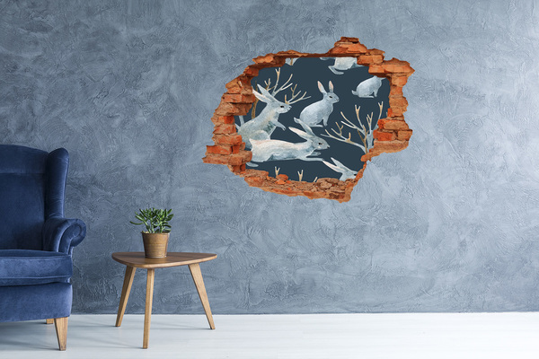 Autocolant autoadeziv gaură Iepurași în adâncurile mării