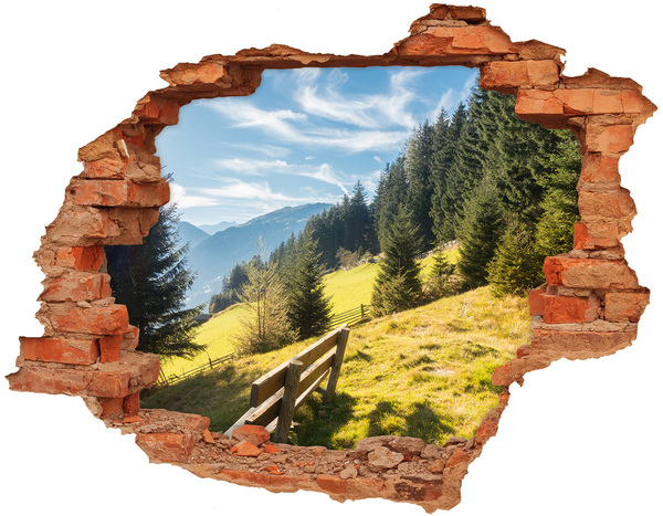 Autocolant gaură 3D Toamna în munți