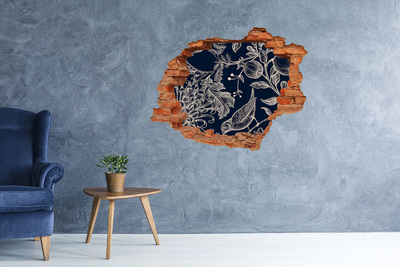 Autocolant un zid spart cu priveliște O pasăre pe fundalul vegetației