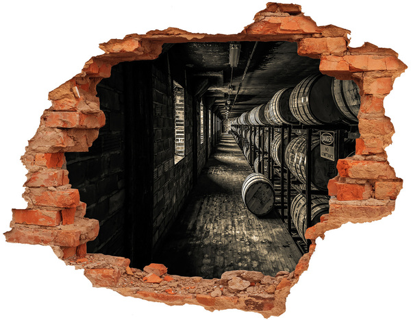 Autocolant autoadeziv gaură Interiorul pivniței de butoaie