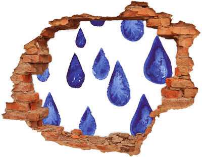 Autocolant de perete gaură 3D Picături de apă pe perete