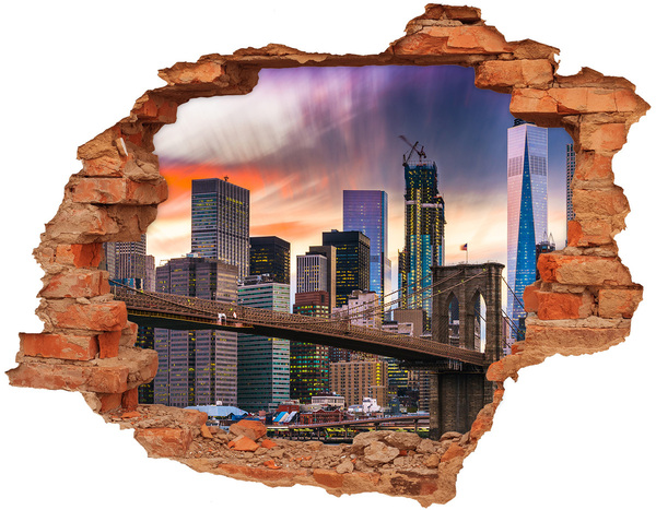 Autocolant un zid spart cu priveliște Manhattan New York City
