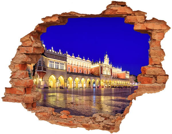 Fototapet 3D gaură în perete Cracovia, Polonia