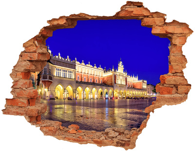 Fototapet 3D gaură în perete Cracovia, Polonia