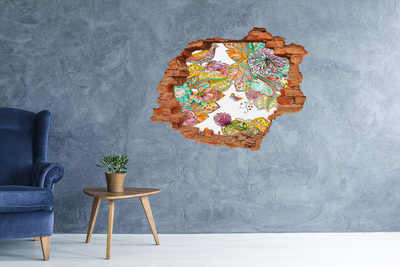 Autocolant autoadeziv gaură Un paradis al florilor în spatele zidurilor