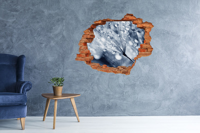 Fototapet 3D gaură în perete Picături de rouă pe o păpădie