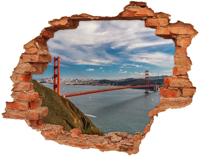 Autocolant de perete gaură 3D Podul din San Francisco