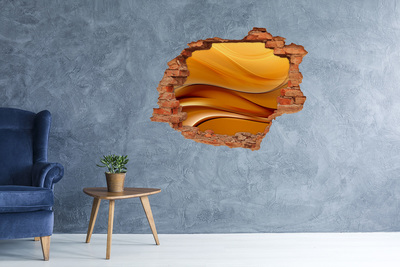 Fototapet 3D gaură în perete Val auriu în perete