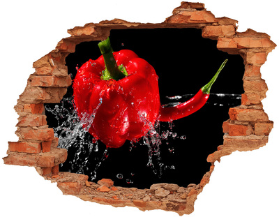 Autocolant un zid spart cu priveliște ardei roșu