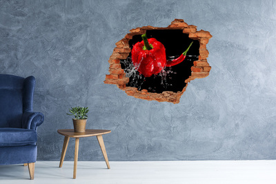 Autocolant un zid spart cu priveliște ardei roșu