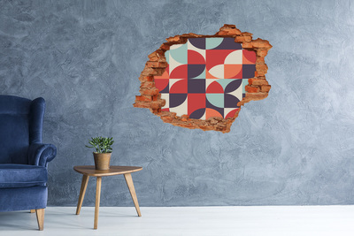 Autocolant de perete gaură 3D Geometrie în ruine