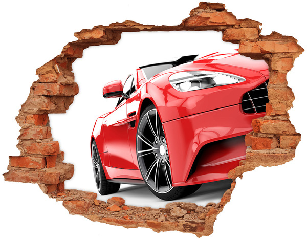 Autocolant de perete gaură 3D Mașină sport