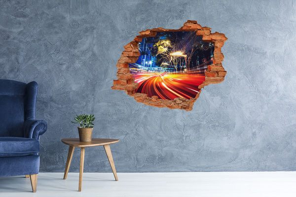 Autocolant autoadeziv gaură Un oraș în mișcare noaptea