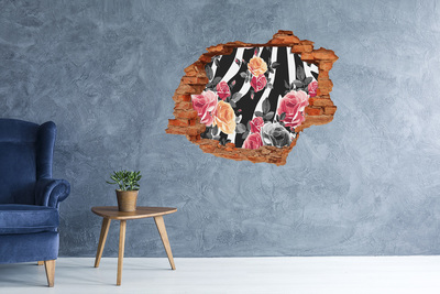 Autocolant autoadeziv gaură Fotografie florală din beton