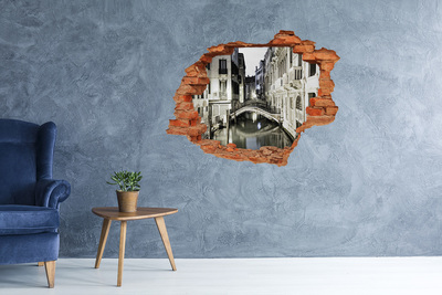 Autocolant un zid spart cu priveliște Veneția noaptea