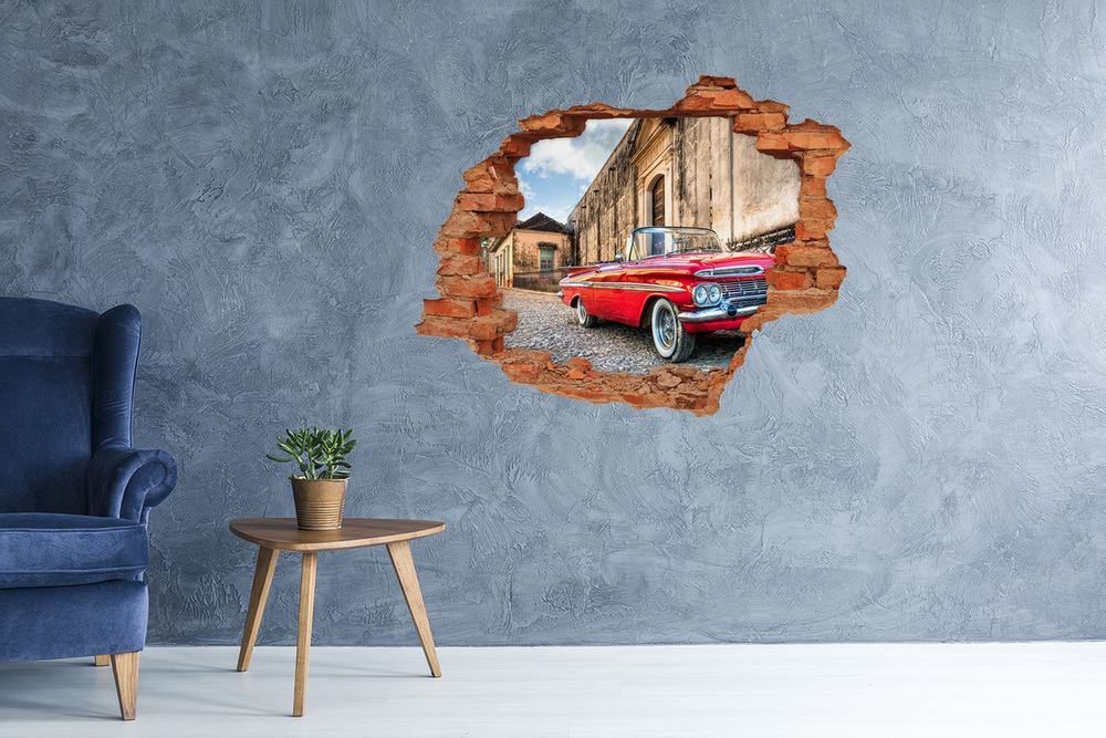 Autocolant un zid spart cu priveliște roșu Chevrolet