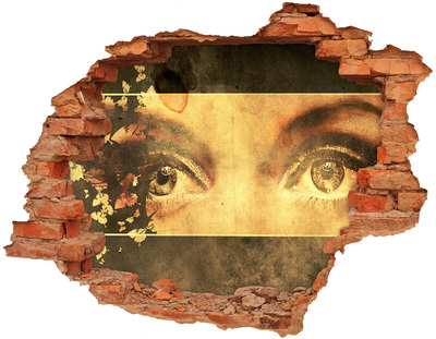 Autocolant de perete gaură 3D Ochii de după perete