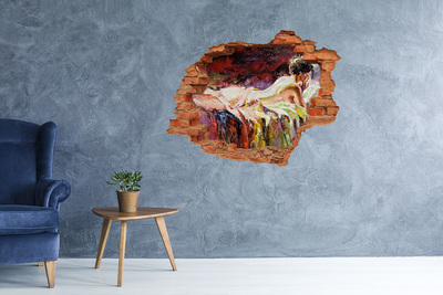 Autocolant un zid spart cu priveliște Peisaj montan pitoresc