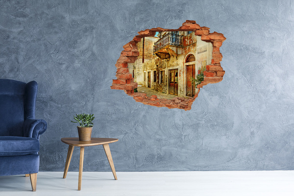 Fototapet 3D gaură în perete O casă în ruine într-un cadru pitoresc