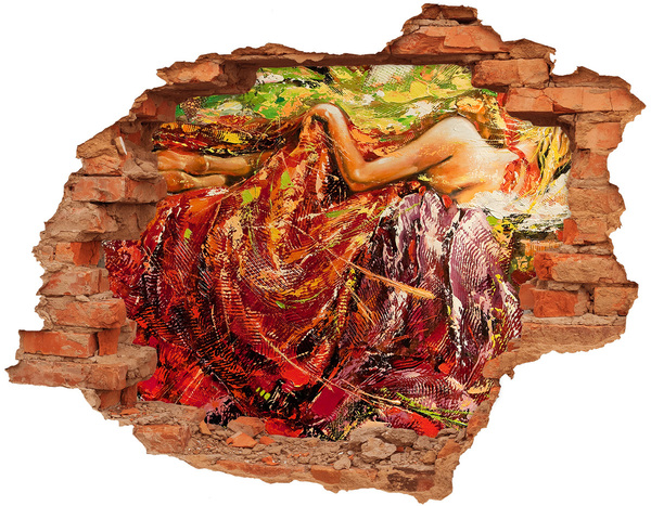 Autocolant un zid spart cu priveliște Lumea scufundată a culorilor