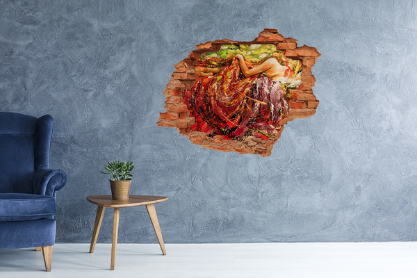 Autocolant un zid spart cu priveliște Lumea scufundată a culorilor