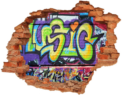 Autocolant gaură 3D Graffiti pe perete