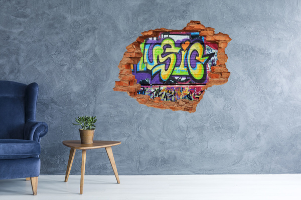 Autocolant gaură 3D Graffiti pe perete