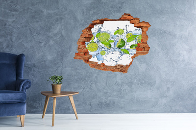 Autocolant 3D gaura cu priveliște Limonadă răcoritoare în apă