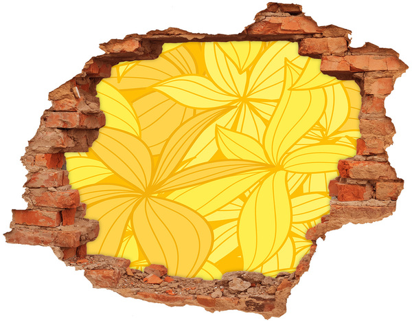 Fototapet 3D gaură în perete Flori galbene de fundal